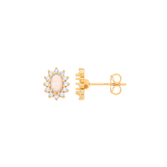 Yellow Gold Opal Earrings image 0