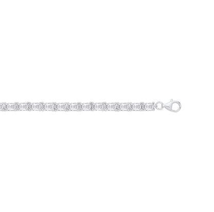 Silver Emerald Cut CZ Tennis Bracelet image 0