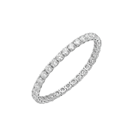 Sterling Silver Tennis Bracelet Round Claw Set