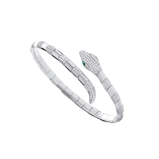 Sterling Silver 925 Snake Ladies Bangle
